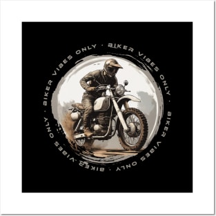 Biker vibes only motorcycle Posters and Art